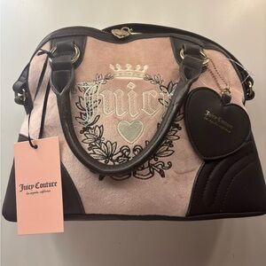 NWT Juicy Couture Heritage Satchel in pink and brown